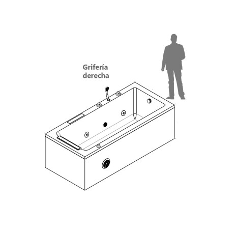 Hidromasaje Autoportante 160X70 Con Griferia A La Derecha Y 6 Jets Grandes Incluye 1 Frente De 1.60Mts. BLANCO