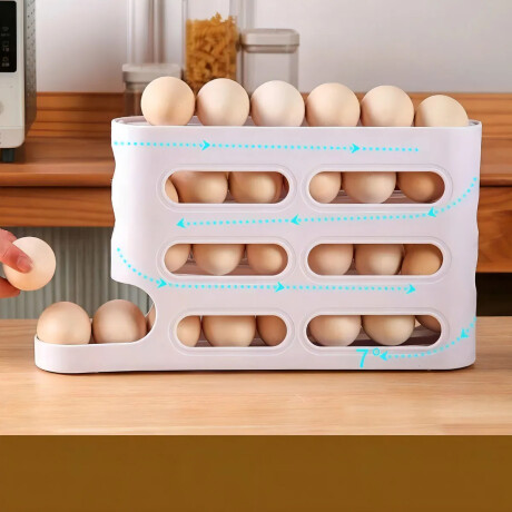 Huevera dispensadora vertical para 24 huevos Blanco