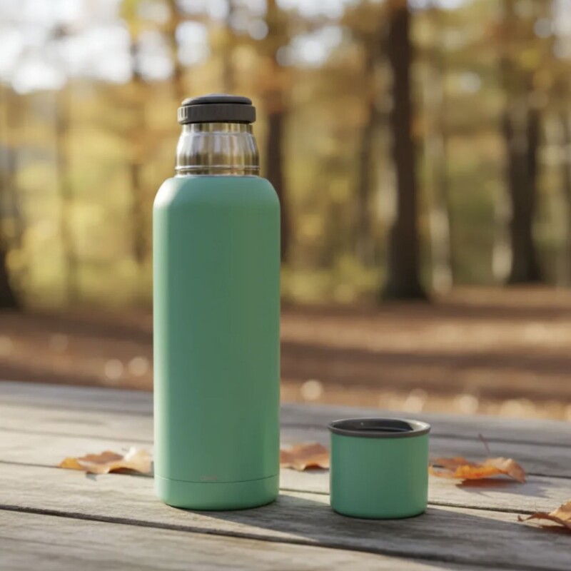 Termo Bala en acero inox de 1 lt Verde Claro