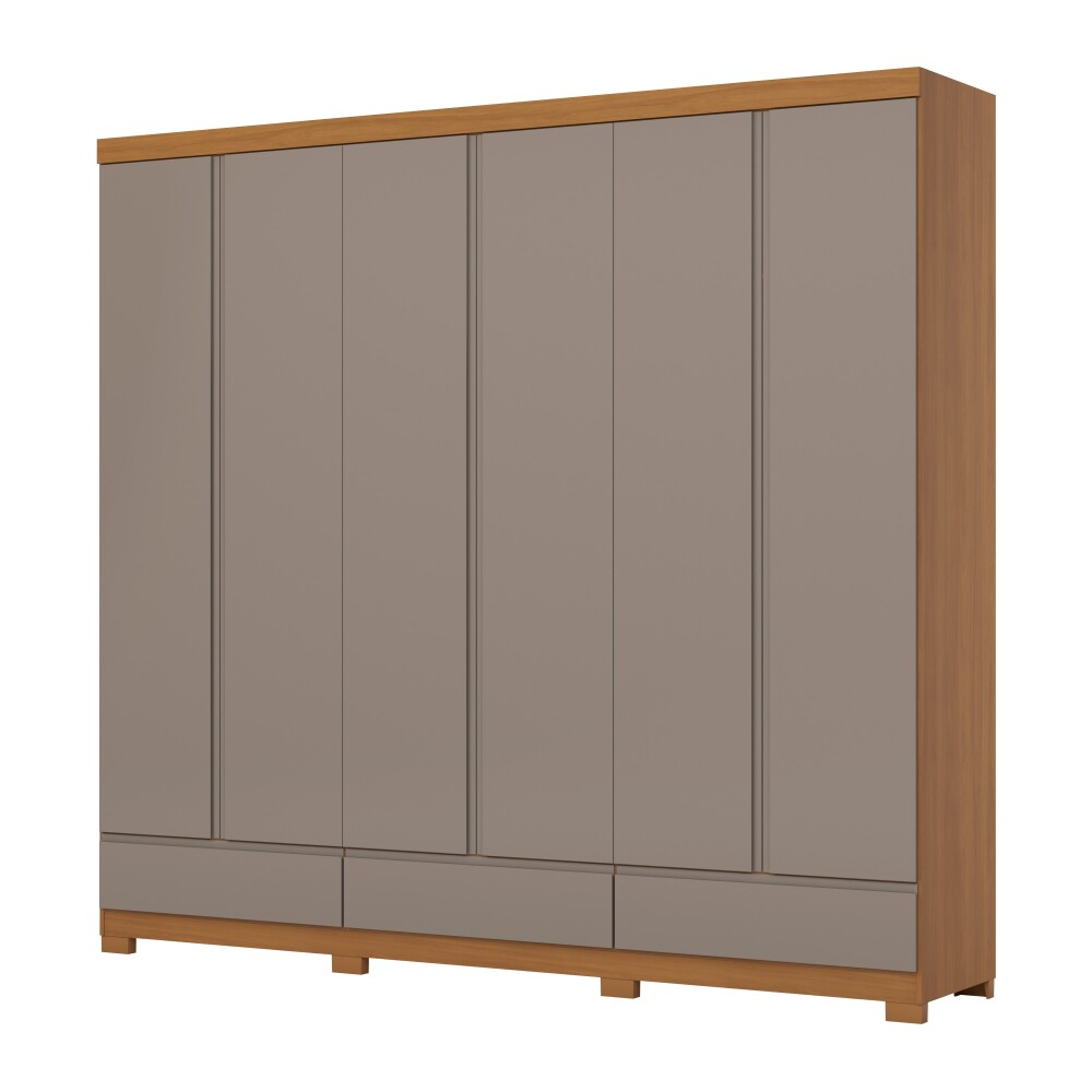 ROPERO IMPERIAL 6 PUERTAS 9 CAJONES GUARDARROPA CLOSET ARMARIO 100% MDF CANELA