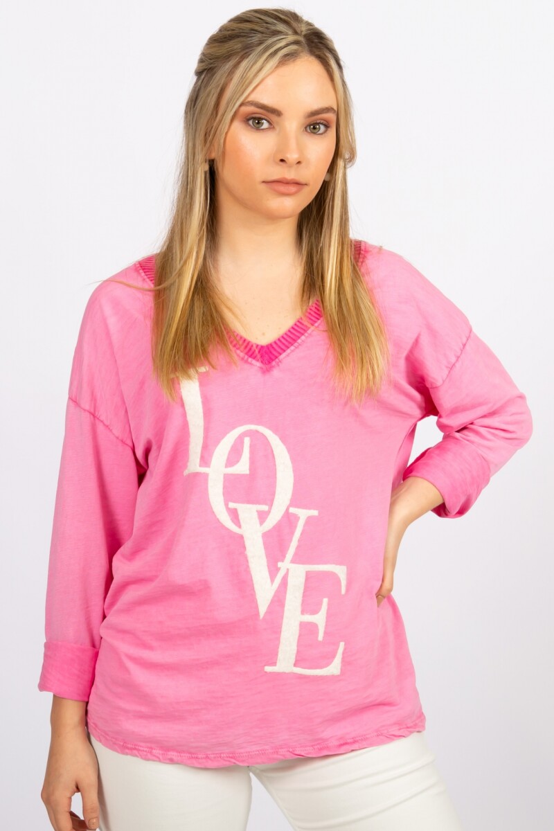 Remera Love Fucsia