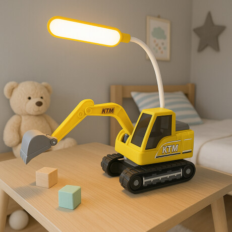 Mini Excavadora LED Recargable con Luz – USB Amarillo