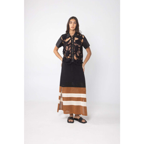 Falda Knit Negro y Camel