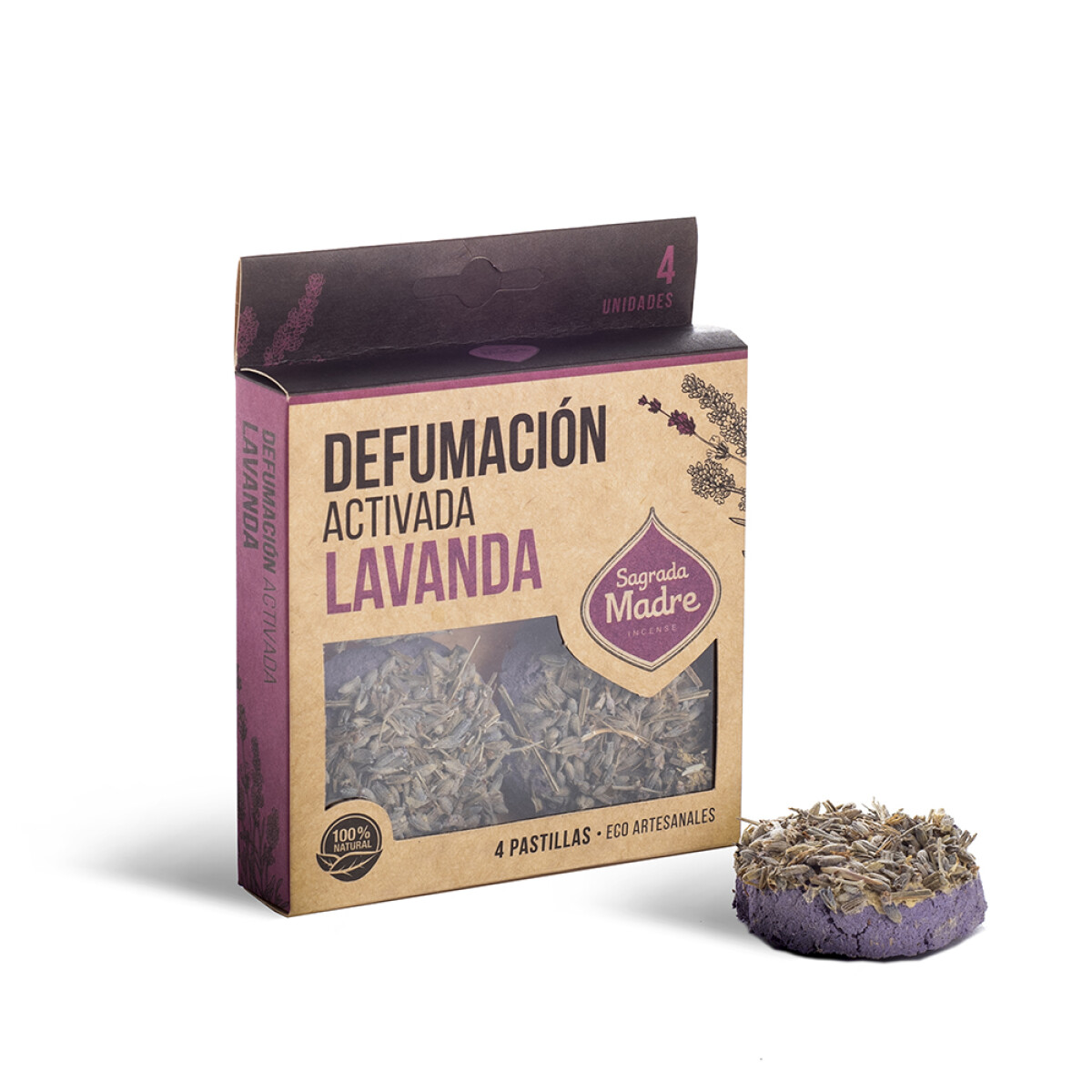 PASTILLAS DEFUMACION SAGRADA MADRE X4 - Lavanda 