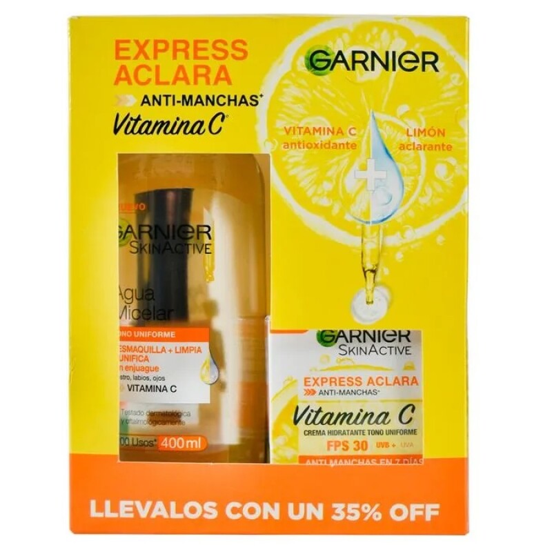 Pack Express Aclara Crema Fps30 + Agua Micelar Pack Express Aclara Crema Fps30 + Agua Micelar