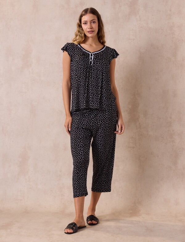 Pijama C/capri NEGRO/MULTI