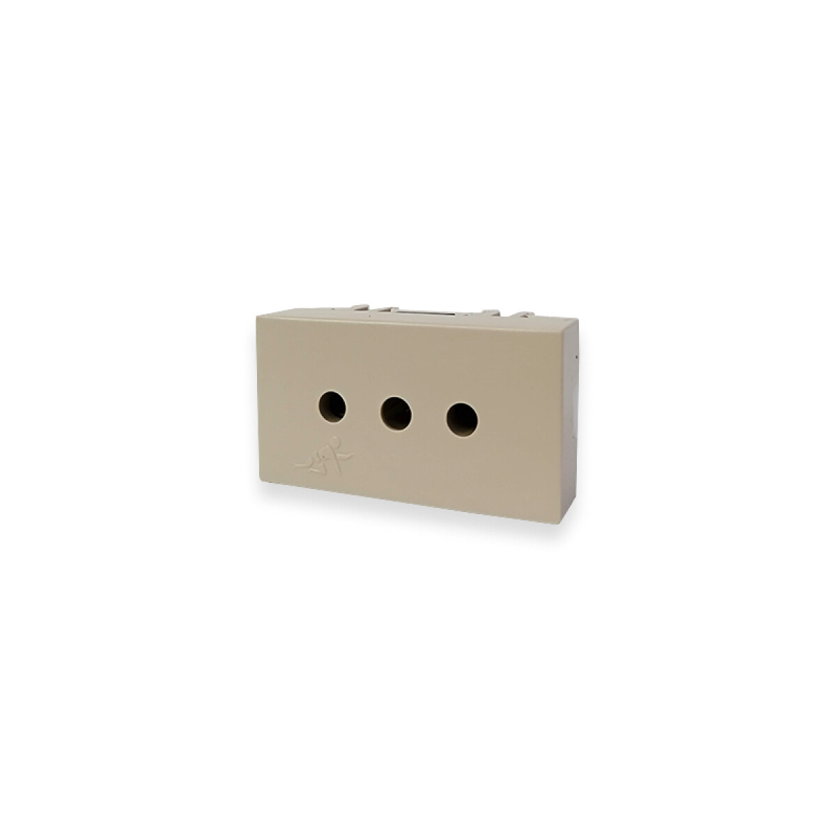 Módulo tomacorriente 3 en línea c/ seg. beige Sica - ELE07565 