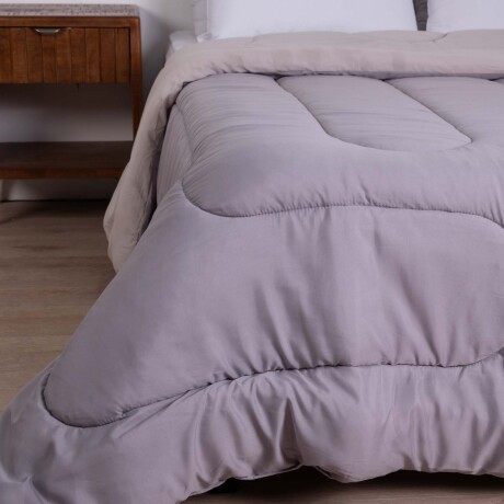ACOLCHADO QUEEN MICROFIBRA GRIS DUO REVERSIBLE GRISCLAR