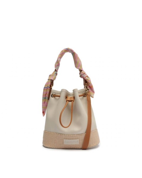CARTERA BLANCA Y MARRON BLANCO