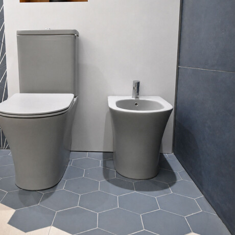 BIDET CON TRANSFERENCIA ANORI GRIS MATE LOZA SANITARIA BAÑO 000