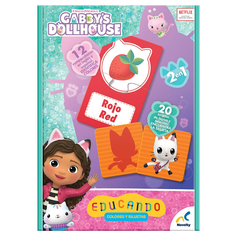 Educando 2 en 1 colores y siluetas Gabby Doll House Educando 2 en 1 colores y siluetas Gabby Doll House