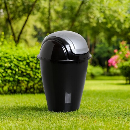 PAPELERA TACHO BASURA VAIVEN 5,5 LITROS NEGRO