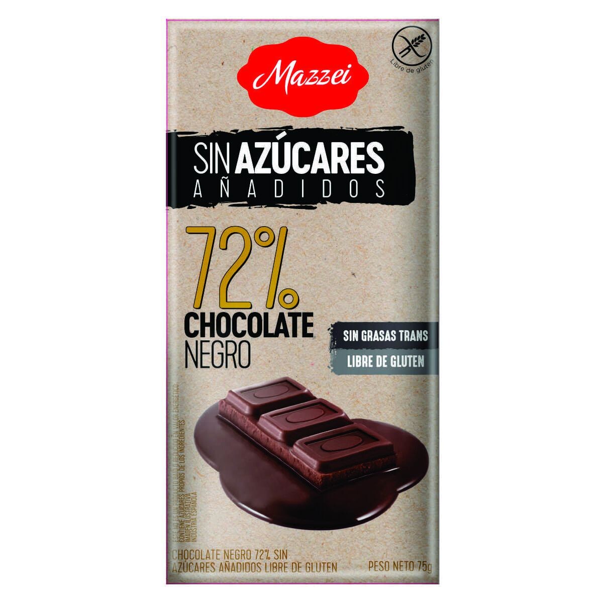MAZZEI BEFIT CHOCOLATE NEGRO 72% UNID. 