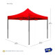 Gazebo Plegable Toldo Super Reforzado 3x3x3 Filtro Uv 15KG Rojo