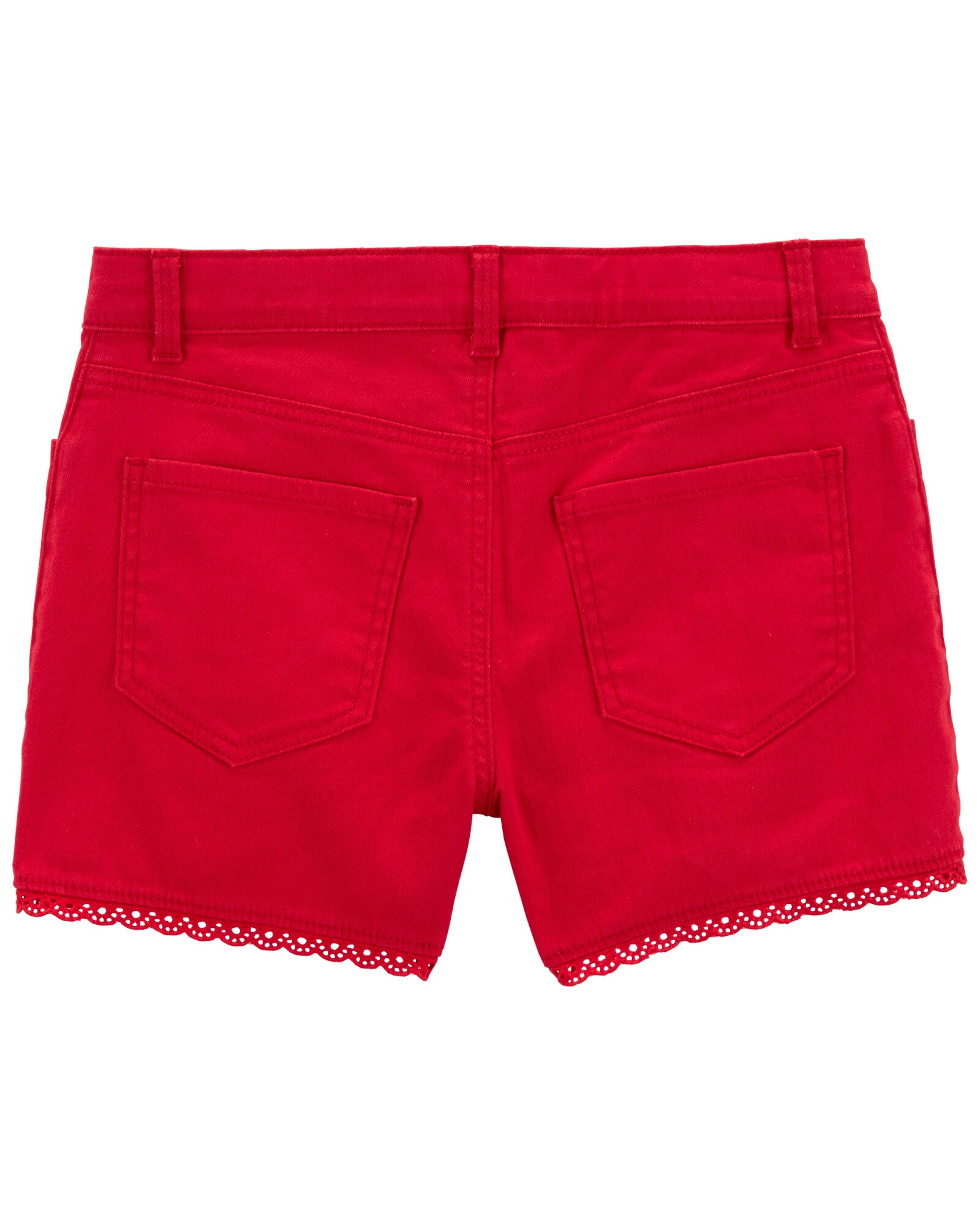 Short de sarga, con ribete de ojales. Talles 6-14 Sin color