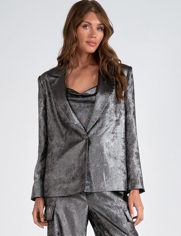 Blazer Satinado PLATEADO