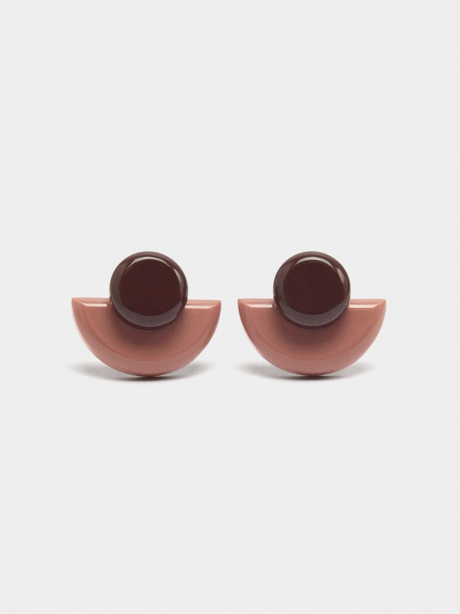 Pendientes Abanico Con Resina multicolor