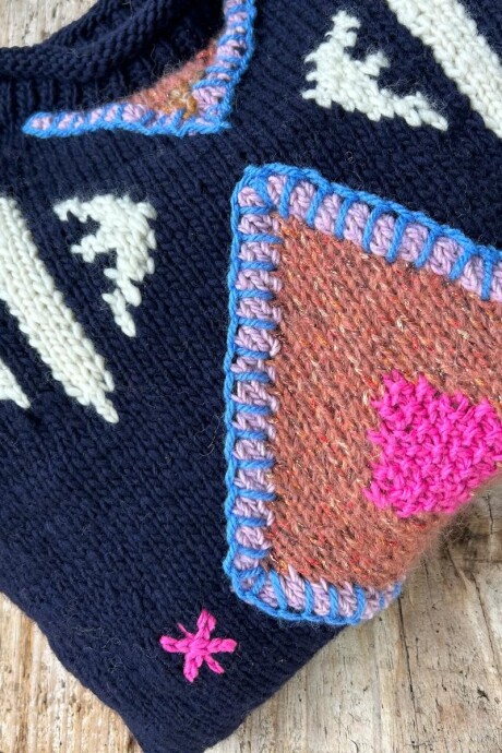 Sweater Gitano Lana Base Azul Marino