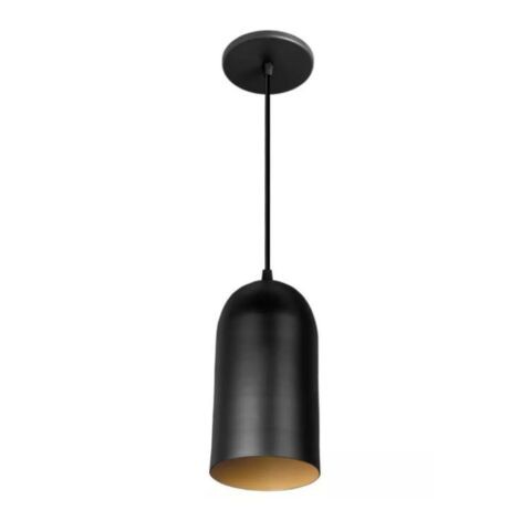 COLGANTE DOMO 1L E27 NEGRO LISO Y DORADO COLGANTE DOMO 1L E27 NEGRO LISO Y DORADO