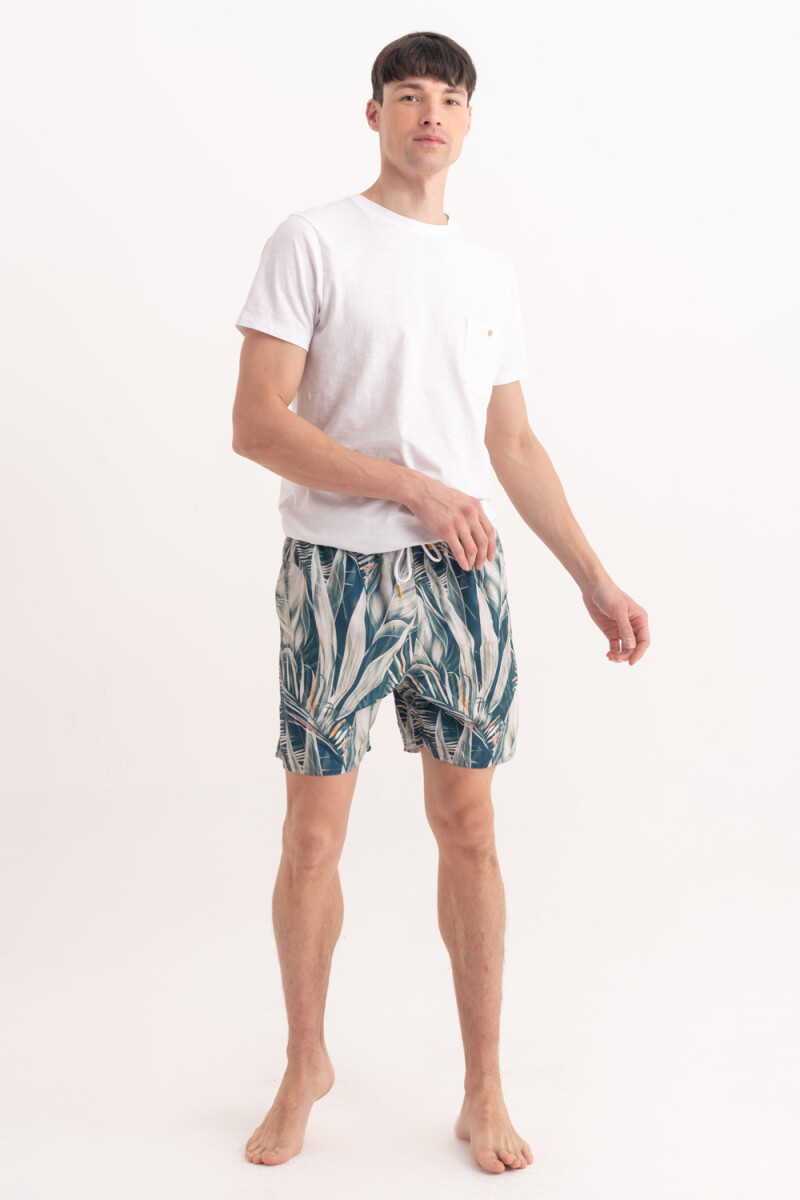 Short de baño estampado - Tropical Verde 