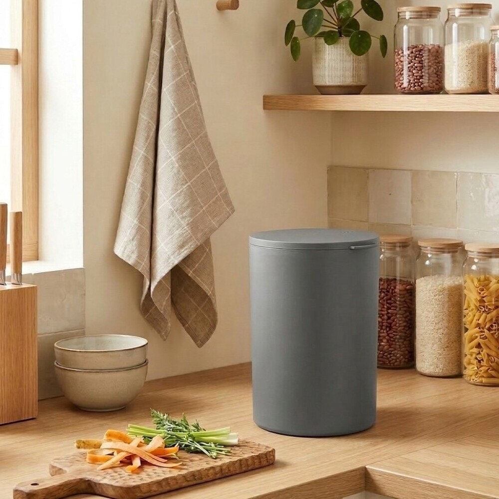 Papelera C/Tapa 5L Plastico Gris Plomo BASURERO C/TAPA 5L PLASTICO GRIS PLOMO