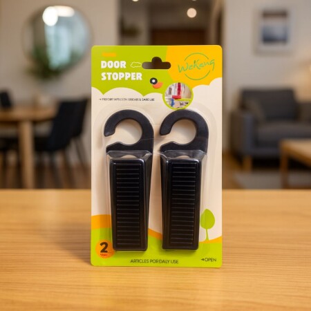 Topes Cuñas Para Puerta de Goma x 2 unidades NEGRO