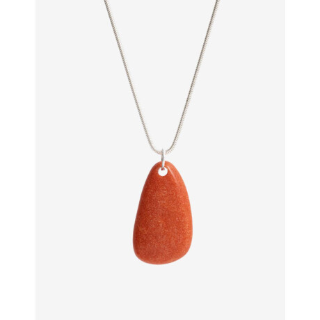 Collares Largos Piedra Plateado plata cepillada mate