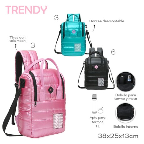 Mochila Trendy con correa desmontable Negro