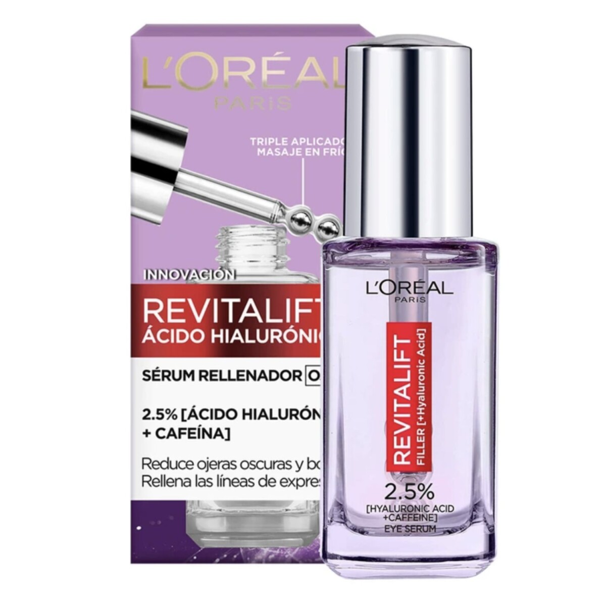 Sérum para ojos L'Oreal Revitalift con ácido hialurónico + cafeína 