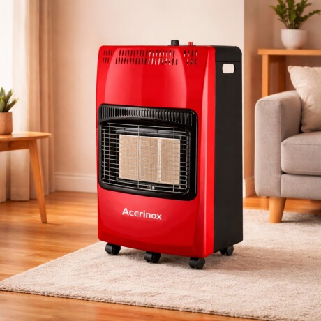 Estufa A Gas Acerinox Con Válvula Y Manguera ROJO