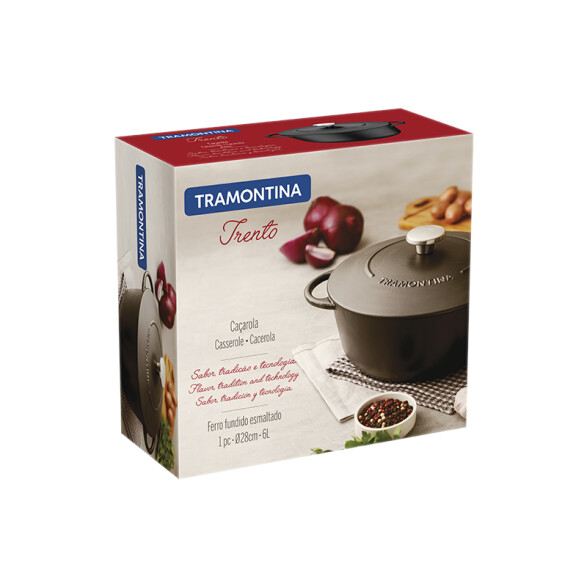 Cacerola con tapa Ø 28cm. - 6.0 lt. "TRENTO" -TRAMONTINA TR6095
