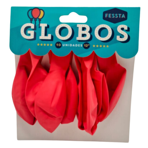 Globos X10 Tamaño R12 Rojo Pastel