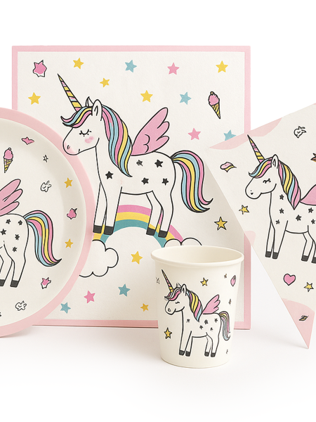 PARTY SET UNICORNIO COMPLETO ROSADO