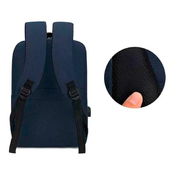 Mochila Porta Notebook Laptop C/puerto Usb Impermeable Variante Color Azul