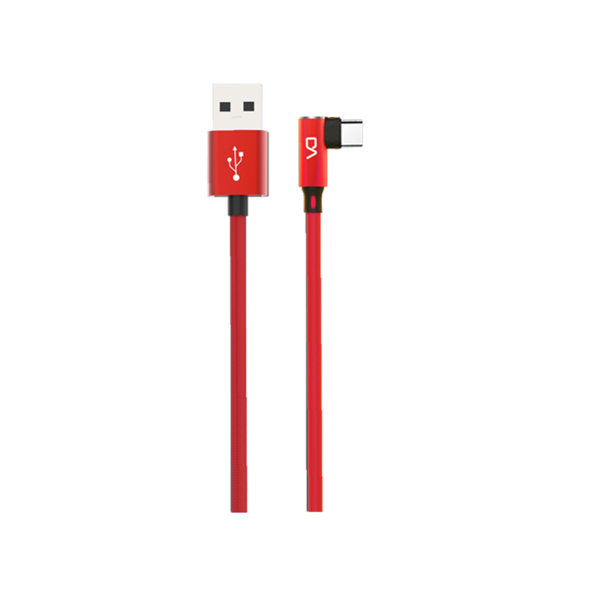 Cable 90º USB a Tipo-C 1mts 3A Rojo 