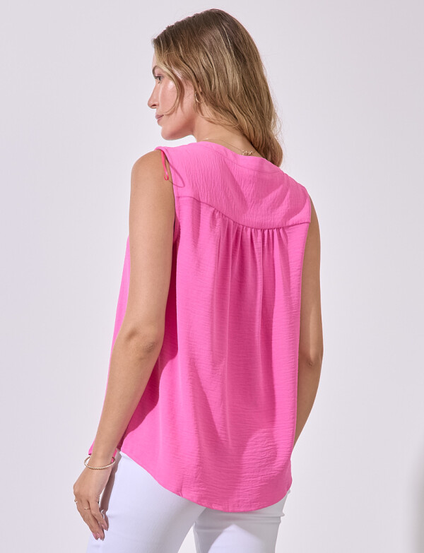 Blusa Escote V FUCSIA