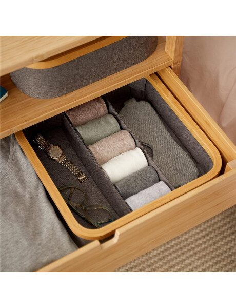 ORGANIZADOR PLEGABLE 3 COMP 30X30X9CM EX TELA GRIS ORGANIZADOR PLEGABLE 3 COMP 30X30X9CM EX TELA GRIS