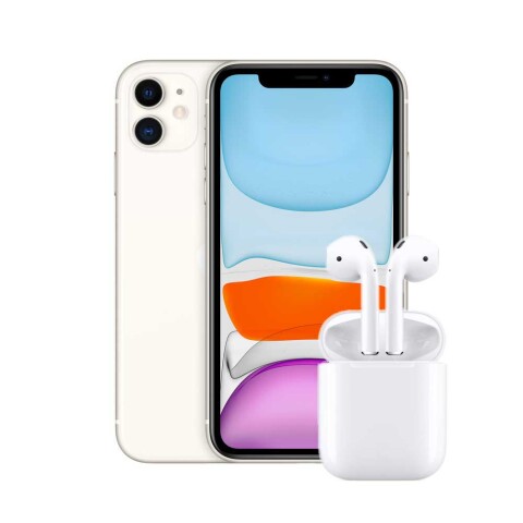 iPhone 11 128GB White + AirPods