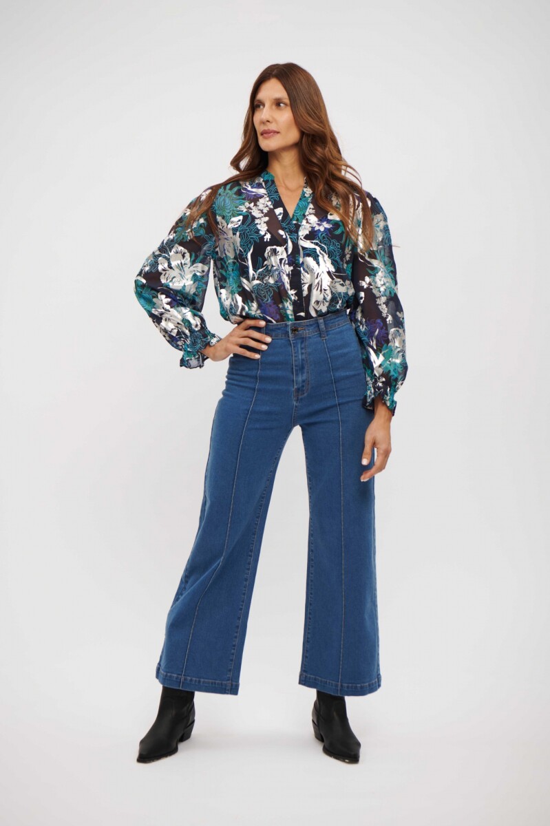 CAMISA DENISE - AZUL Y TURQUESA 