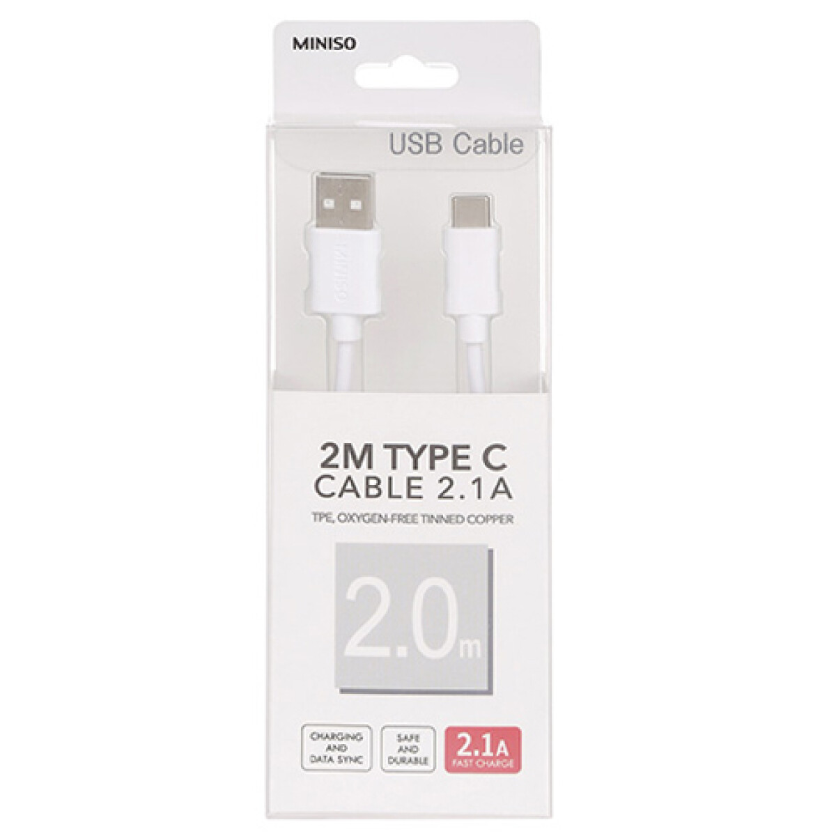 Cable USB C 2.1A - Blanco 