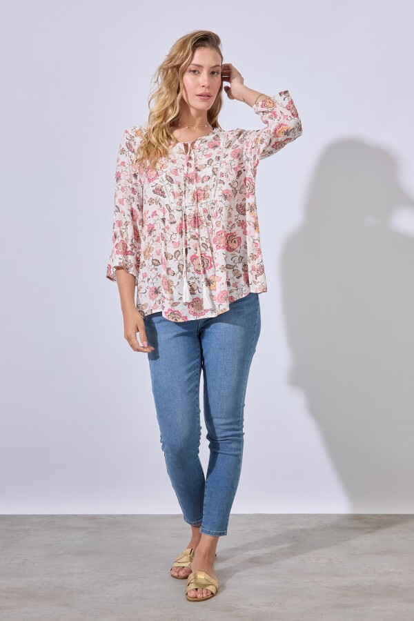 Blusa Garden BLANCO/MULTI