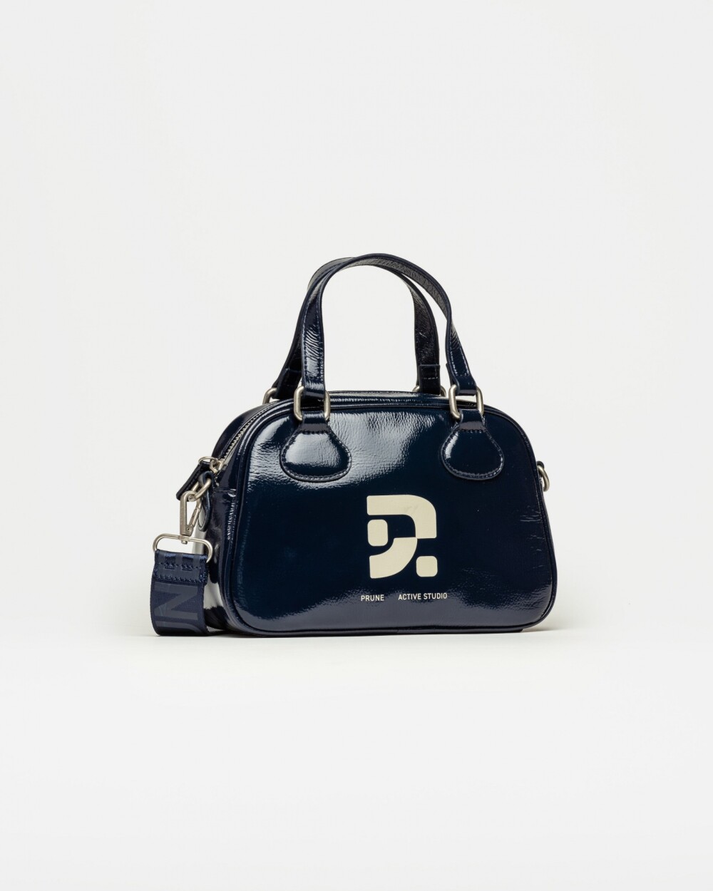 Mini bag Active Studio en efecto charol arrugado Azul