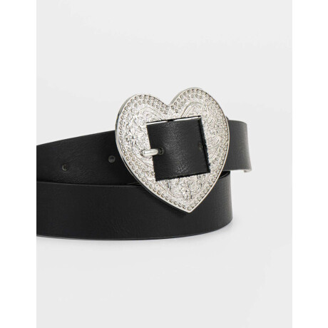 Cinturón Hebilla Corazón Negro