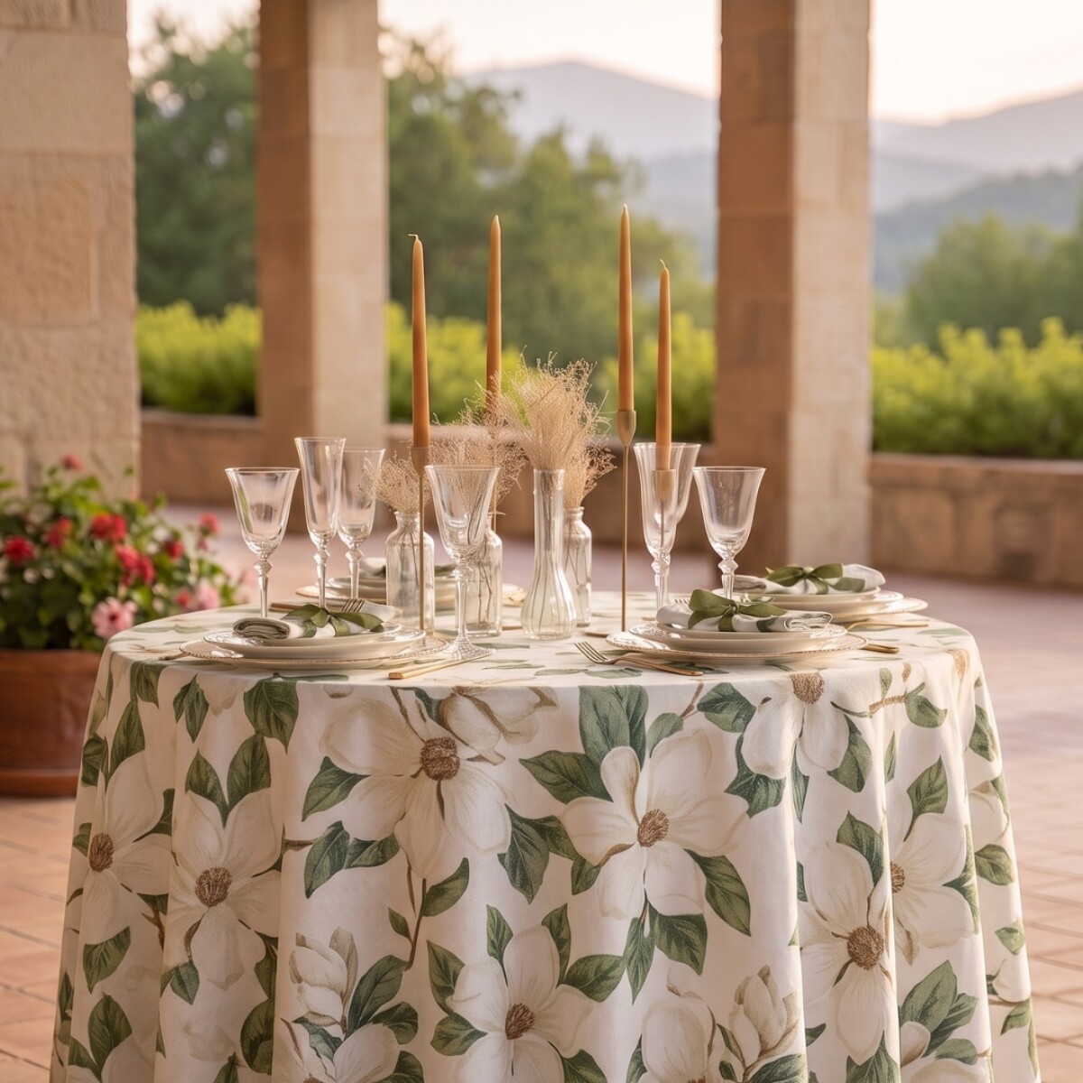 Mantel Clásico 100% Algodón 220cm - Pilar - Magnolia 