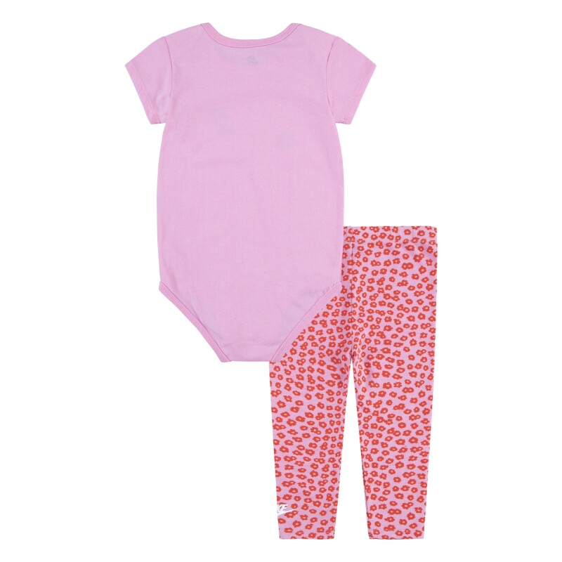 Conjunto Nike Floral Bodysuit Legging de Niños Rosado