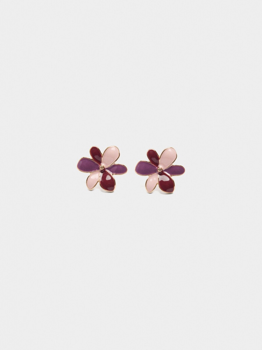 Pendientes De Flor Multicolor Esmaltados multicolor