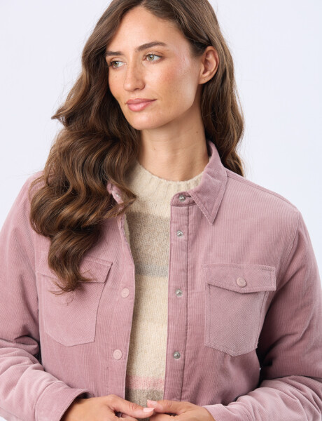 CAMPERA DE PANA Y CORDERITO Rosado