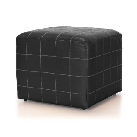 Puff Cubo - Cuero Básico Negro - (Preventa)