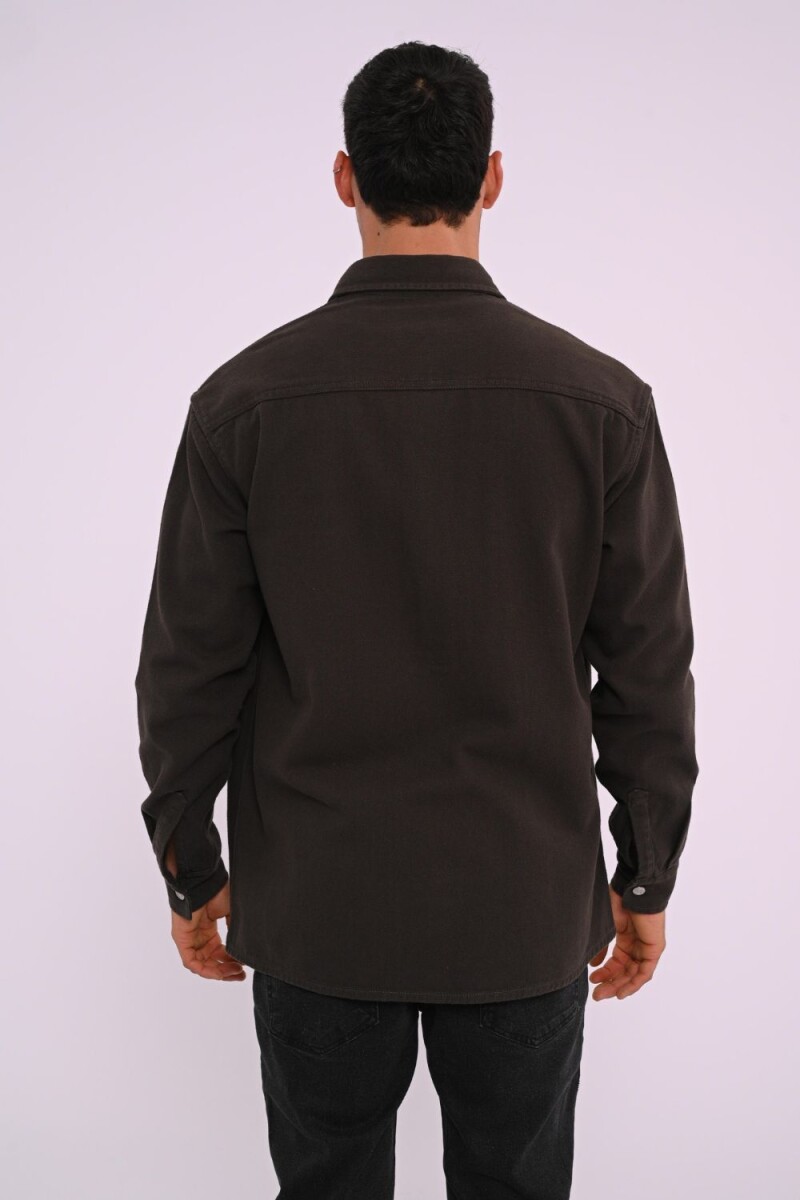 Sobrecamisa de gabardina Gris oscuro