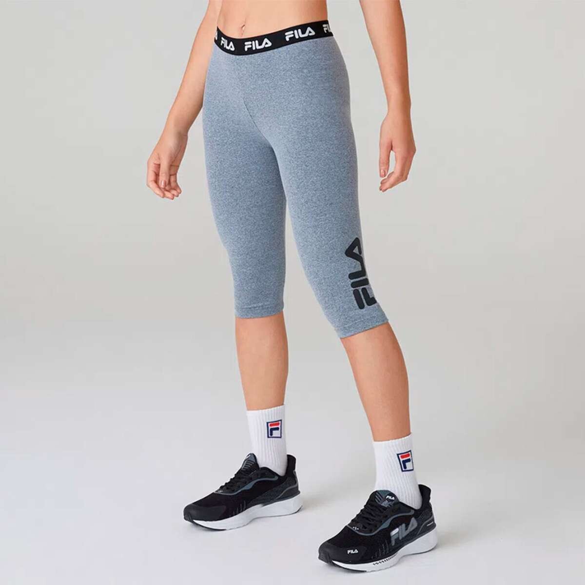 Fila Calza Capri Mujer Train Elastic Ii - Gris-Negro 